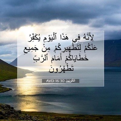 Picture 07 - اَللَّاوِيِّينَ 16:30 AVD - لِأَنَّهُ فِي هَذَا - Bible Verse Picture