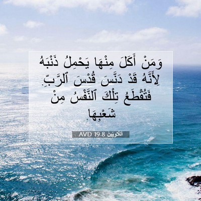 Picture 07 - اَللَّاوِيِّينَ 19:8 AVD - وَمَنْ أَكَلَ مِنْهَا - Bible Verse Picture