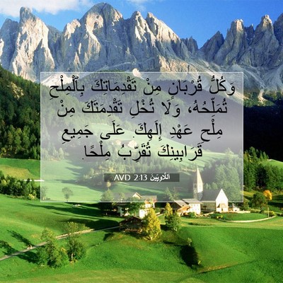 Picture 07 - اَللَّاوِيِّينَ 2:13 AVD - وَكُلُّ قُرْبَانٍ مِنْ - Bible Verse Picture