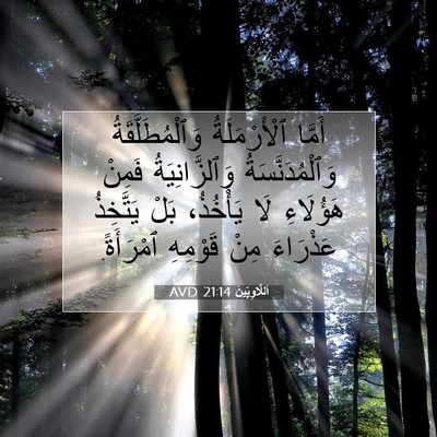 Picture 07 - اَللَّاوِيِّينَ 21:14 AVD - أَمَّا ٱلْأَرْمَلَةُ - Bible Verse Picture