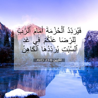 Picture 07 - اَللَّاوِيِّينَ 23:11 AVD - فَيُرَدِّدُ ٱلْحُزْمَةَ - Bible Verse Picture