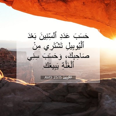 Picture 07 - اَللَّاوِيِّينَ 25:15 AVD - حَسَبَ عَدَدِ ٱلسِّنِينَ - Bible Verse Picture