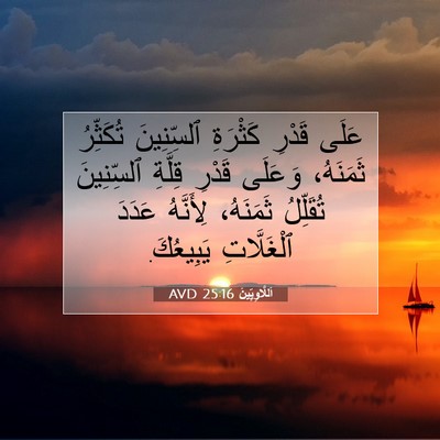 Picture 07 - اَللَّاوِيِّينَ 25:16 AVD - عَلَى قَدْرِ كَثْرَةِ - Bible Verse Picture