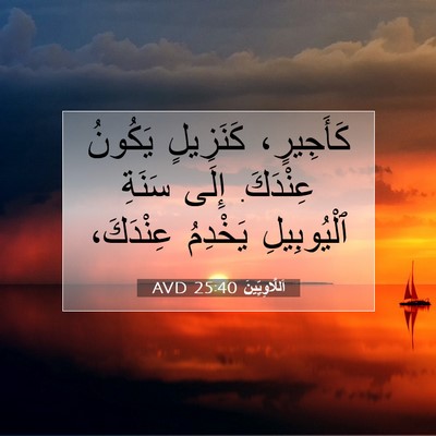 Picture 07 - اَللَّاوِيِّينَ 25:40 AVD - كَأَجِيرٍ، كَنَزِيلٍ - Bible Verse Picture