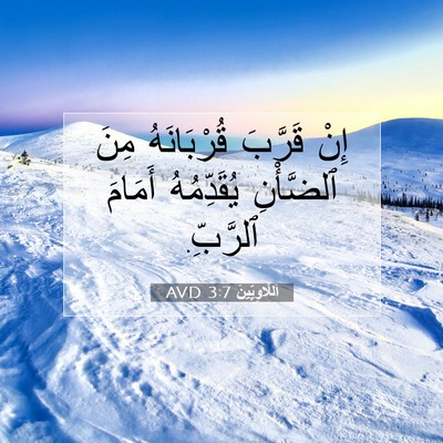 Picture 07 - اَللَّاوِيِّينَ 3:7 AVD - إِنْ قَرَّبَ قُرْبَانَهُ - Bible Verse Picture