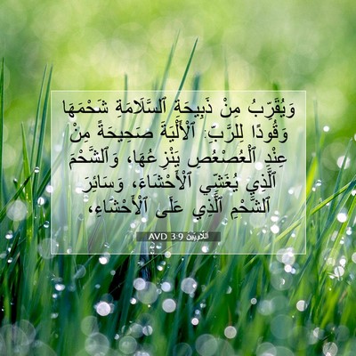 Picture 07 - اَللَّاوِيِّينَ 3:9 AVD - وَيُقَرِّبُ مِنْ - Bible Verse Picture