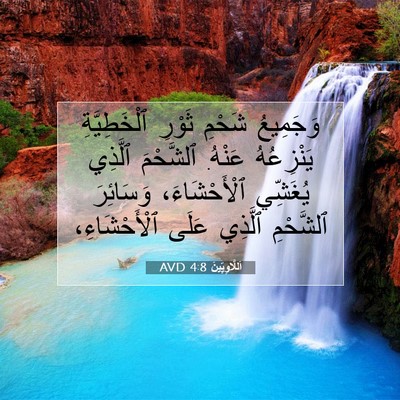 Picture 07 - اَللَّاوِيِّينَ 4:8 AVD - وَجَمِيعُ شَحْمِ ثَوْرِ - Bible Verse Picture