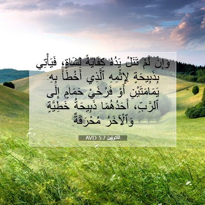 Picture 07 - اَللَّاوِيِّينَ 5:7 AVD - وَإِنْ لَمْ تَنَلْ يَدُهُ - Bible Verse Picture