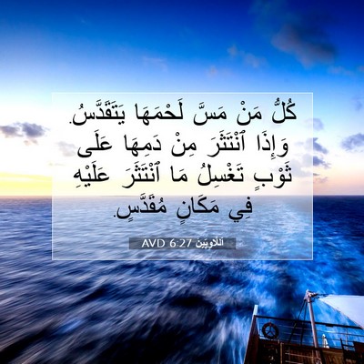 Picture 07 - اَللَّاوِيِّينَ 6:27 AVD - كُلُّ مَنْ مَسَّ لَحْمَهَا - Bible Verse Picture