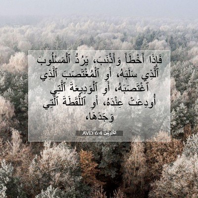 Picture 07 - اَللَّاوِيِّينَ 6:4 AVD - فَإِذَا أَخْطَأَ - Bible Verse Picture