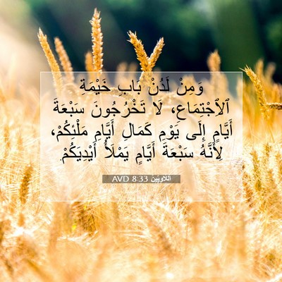 Picture 07 - اَللَّاوِيِّينَ 8:33 AVD - وَمِنْ لَدُنْ بَابِ - Bible Verse Picture