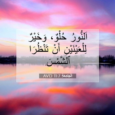 Picture 07 - اَلْجَامِعَةِ 11:7 AVD - اَلنُّورُ حُلْوٌ، - Bible Verse Picture