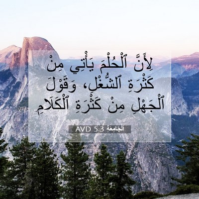 Picture 07 - اَلْجَامِعَةِ 5:3 AVD - لِأَنَّ ٱلْحُلْمَ يَأْتِي - Bible Verse Picture