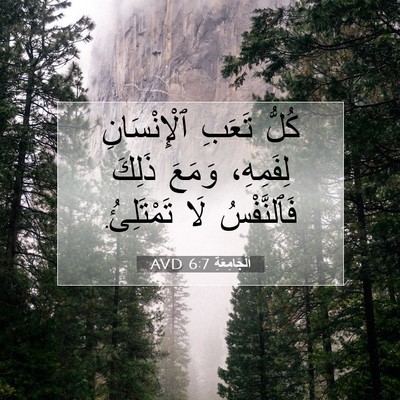 Picture 07 - اَلْجَامِعَةِ 6:7 AVD - كُلُّ تَعَبِ ٱلْإِنْسَانِ - Bible Verse Picture