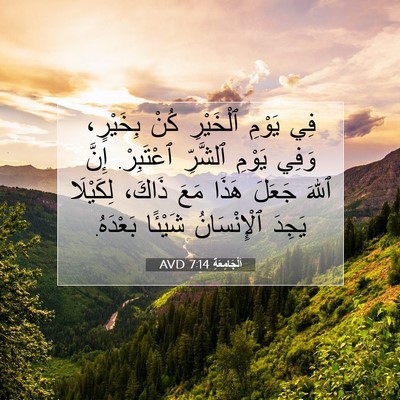 Picture 07 - اَلْجَامِعَةِ 7:14 AVD - فِي يَوْمِ ٱلْخَيْرِ كُنْ - Bible Verse Picture
