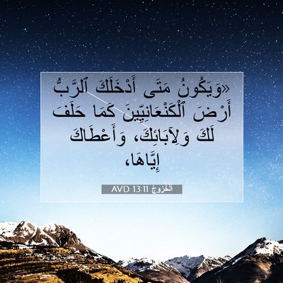 Picture 07 - اَلْخُرُوجُ 13:11 AVD - «وَيَكُونُ مَتَى - Bible Verse Picture