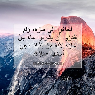 Picture 07 - اَلْخُرُوجُ 15:23 AVD - فَجَاءُوا إِلَى مَارَّةَ، - Bible Verse Picture