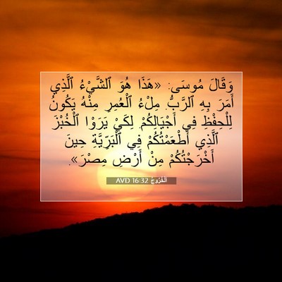 Picture 07 - اَلْخُرُوجُ 16:32 AVD - وَقَالَ مُوسَى: «هَذَا - Bible Verse Picture