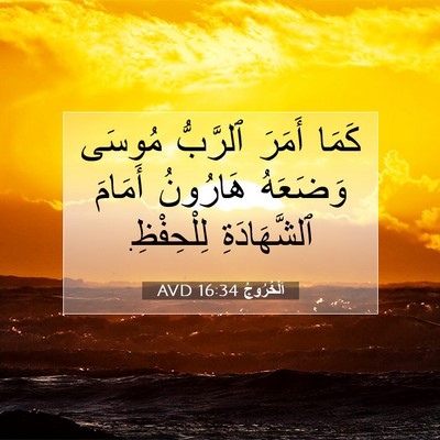 Picture 07 - اَلْخُرُوجُ 16:34 AVD - كَمَا أَمَرَ ٱلرَّبُّ - Bible Verse Picture