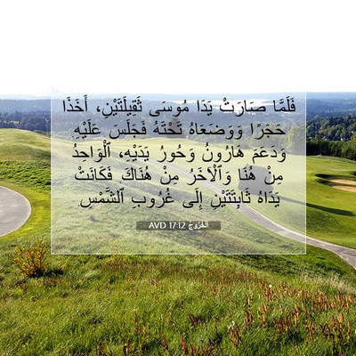 Picture 07 - اَلْخُرُوجُ 17:12 AVD - فَلَمَّا صَارَتْ يَدَا - Bible Verse Picture