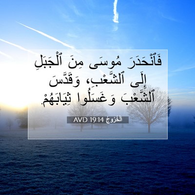 Picture 07 - اَلْخُرُوجُ 19:14 AVD - فَٱنْحَدَرَ مُوسَى مِنَ - Bible Verse Picture