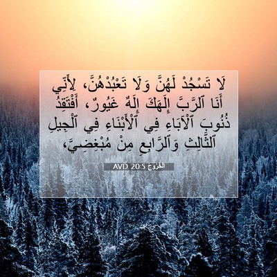 Picture 07 - اَلْخُرُوجُ 20:5 AVD - لَا تَسْجُدْ لَهُنَّ وَلَا - Bible Verse Picture