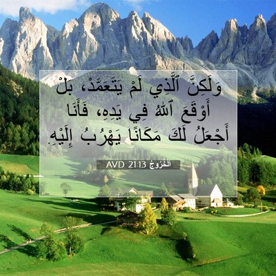 Picture 07 - اَلْخُرُوجُ 21:13 AVD - وَلَكِنَّ ٱلَّذِي لَمْ - Bible Verse Picture