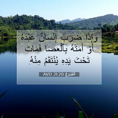 Picture 07 - اَلْخُرُوجُ 21:20 AVD - وَإِذَا ضَرَبَ إِنْسَانٌ - Bible Verse Picture