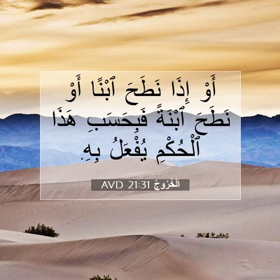 Picture 07 - اَلْخُرُوجُ 21:31 AVD - أَوْ إِذَا نَطَحَ ٱبْنًا - Bible Verse Picture