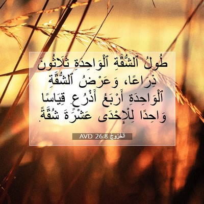 Picture 07 - اَلْخُرُوجُ 26:8 AVD - طُولُ ٱلشُّقَّةِ - Bible Verse Picture