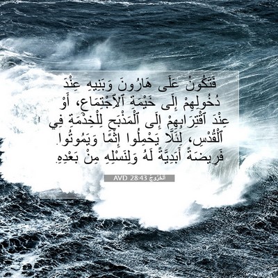 Picture 07 - اَلْخُرُوجُ 28:43 AVD - فَتَكُونُ عَلَى هَارُونَ - Bible Verse Picture
