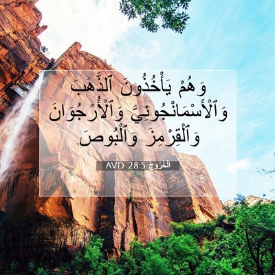 Picture 07 - اَلْخُرُوجُ 28:5 AVD - وَهُمْ يَأْخُذُونَ - Bible Verse Picture