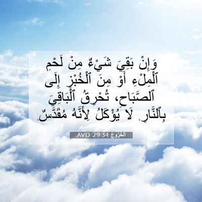 Picture 07 - اَلْخُرُوجُ 29:34 AVD - وَإِنْ بَقِيَ شَيْءٌ مِنْ - Bible Verse Picture