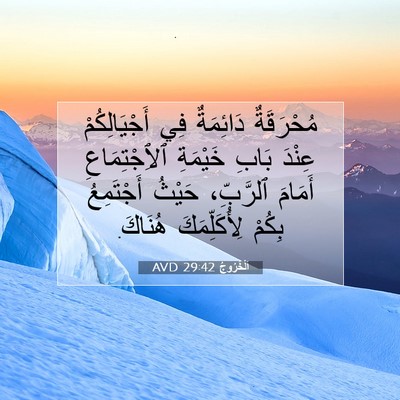 Picture 07 - اَلْخُرُوجُ 29:42 AVD - مُحْرَقَةٌ دَائِمَةٌ فِي - Bible Verse Picture
