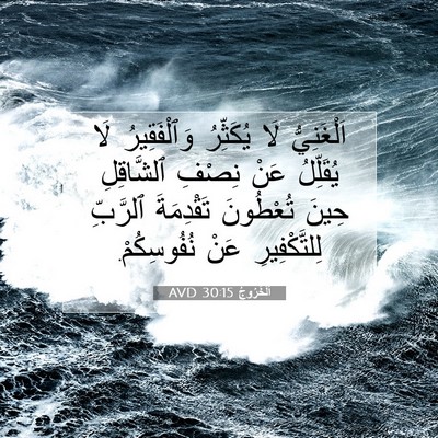 Picture 07 - اَلْخُرُوجُ 30:15 AVD - اَلْغَنِيُّ لَا يُكَثِّرُ - Bible Verse Picture