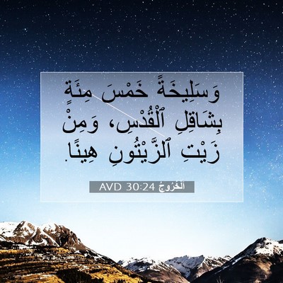 Picture 07 - اَلْخُرُوجُ 30:24 AVD - وَسَلِيخَةً خَمْسَ مِئَةٍ - Bible Verse Picture