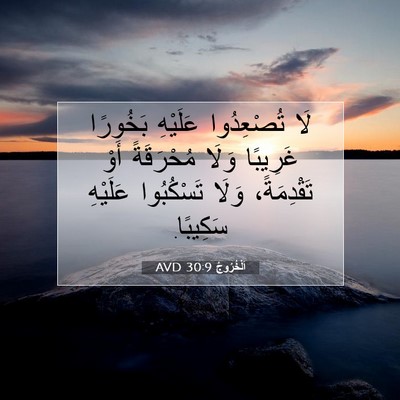 Picture 07 - اَلْخُرُوجُ 30:9 AVD - لَا تُصْعِدُوا عَلَيْهِ - Bible Verse Picture