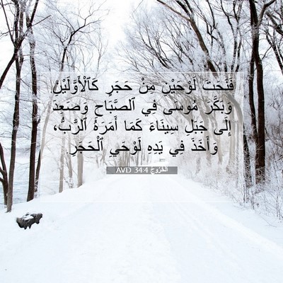 Picture 07 - اَلْخُرُوجُ 34:4 AVD - فَنَحَتَ لَوْحَيْنِ مِنْ - Bible Verse Picture