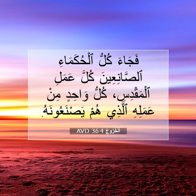 Picture 07 - اَلْخُرُوجُ 36:4 AVD - فَجَاءَ كُلُّ - Bible Verse Picture