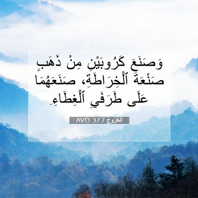 Picture 07 - اَلْخُرُوجُ 37:7 AVD - وَصَنَعَ كَرُوبَيْنِ مِنْ - Bible Verse Picture