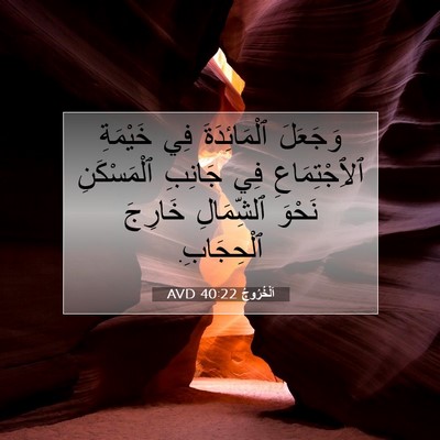 Picture 07 - اَلْخُرُوجُ 40:22 AVD - وَجَعَلَ ٱلْمَائِدَةَ فِي - Bible Verse Picture
