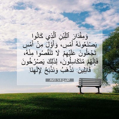 Picture 07 - اَلْخُرُوجُ 5:8 AVD - وَمِقْدَارَ ٱللِّبْنِ - Bible Verse Picture
