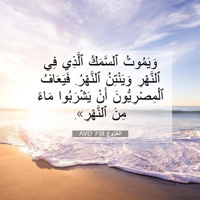 Picture 07 - اَلْخُرُوجُ 7:18 AVD - وَيَمُوتُ ٱلسَّمَكُ - Bible Verse Picture