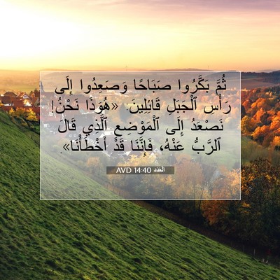 Picture 07 - اَلْعَدَد 14:40 AVD - ثُمَّ بَكَّرُوا صَبَاحًا - Bible Verse Picture