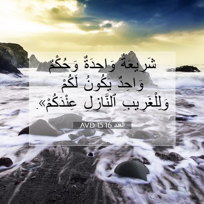Picture 07 - اَلْعَدَد 15:16 AVD - شَرِيعَةٌ وَاحِدَةٌ - Bible Verse Picture