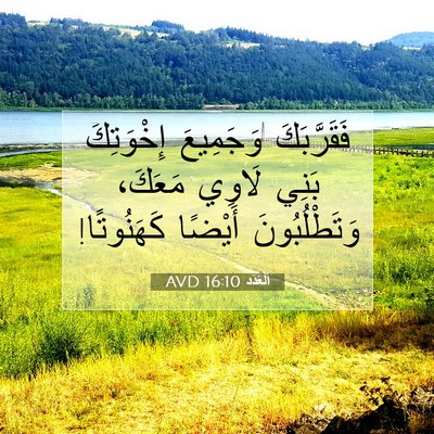 Picture 07 - اَلْعَدَد 16:10 AVD - فَقَرَّبَكَ وَجَمِيعَ - Bible Verse Picture