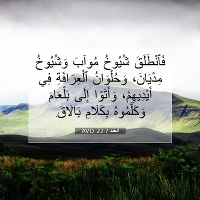 Picture 07 - اَلْعَدَد 22:7 AVD - فَٱنْطَلَقَ شُيُوخُ - Bible Verse Picture