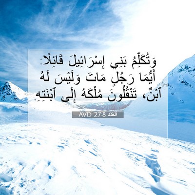 Picture 07 - اَلْعَدَد 27:8 AVD - وَتُكَلِّمُ بَنِي - Bible Verse Picture