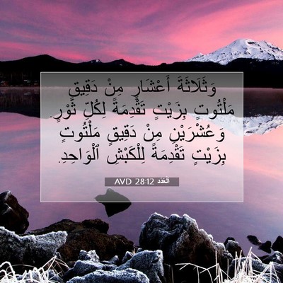 Picture 07 - اَلْعَدَد 28:12 AVD - وَثَلَاثَةَ أَعْشَارٍ - Bible Verse Picture
