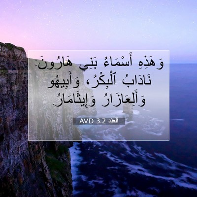 Picture 07 - اَلْعَدَد 3:2 AVD - وَهَذِهِ أَسْمَاءُ بَنِي - Bible Verse Picture